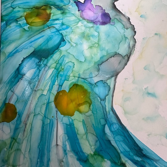 Hand crafted colorful abstract peacock one of a kind wall décor art - Picture 10 of 10